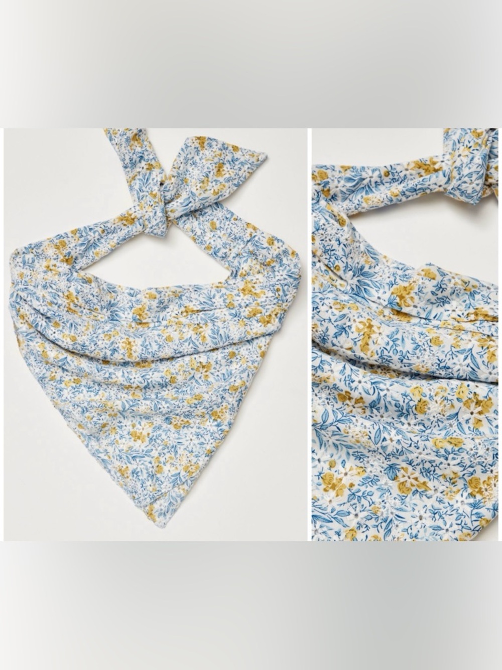 NWT Free People Curried Myrrh Honey Hair Scarf - Cerulian - one size $118 MSRP